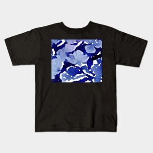 Shades of Blue floral print Kids T-Shirt